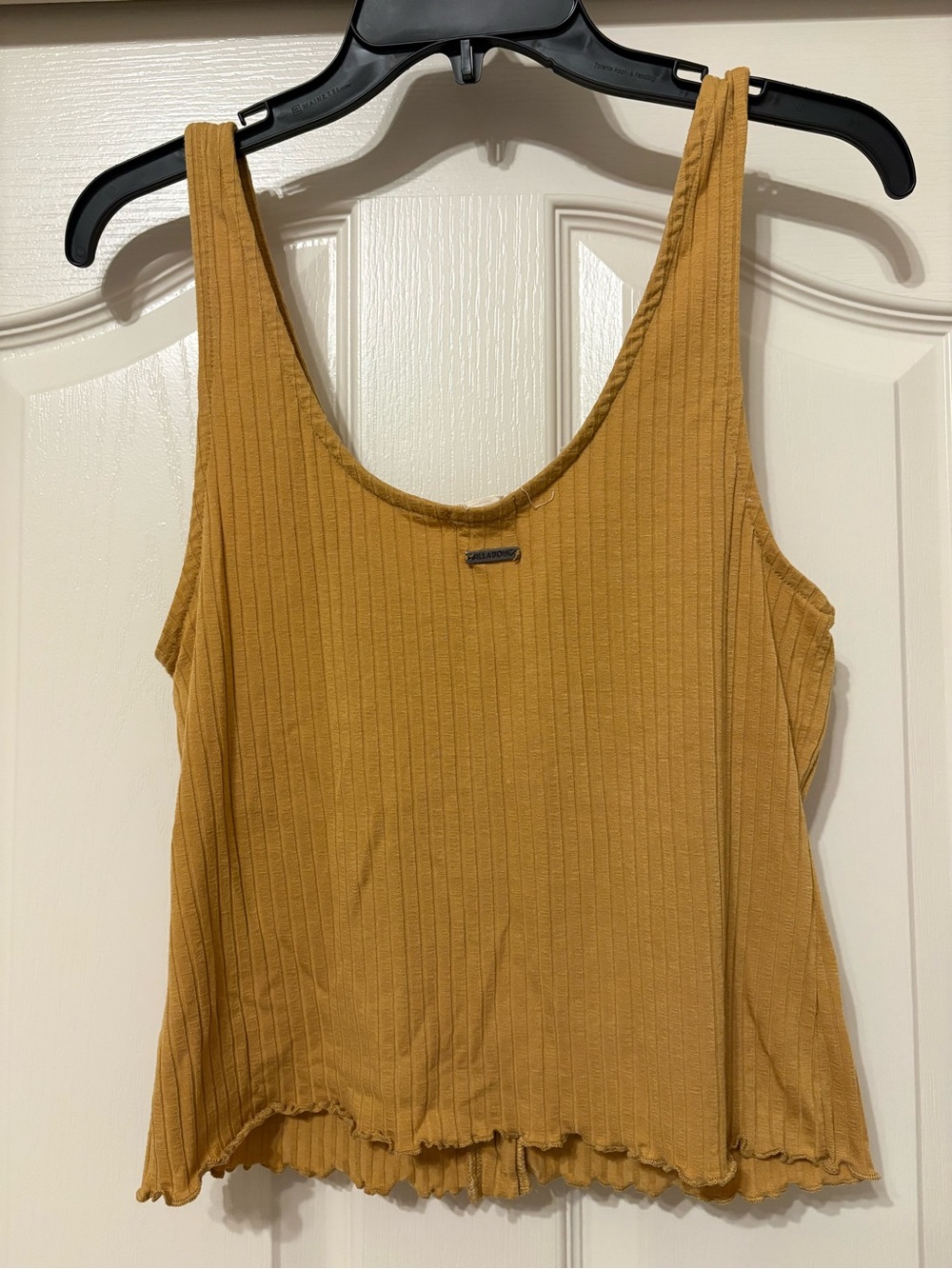 Billabong Mustard Ribbed Button-Front Tank - Picture 2 of 4